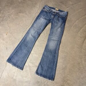 Vintage BKE Denim Starlite 20 Jeans Womens 25 Blue Flare Y2K Bling Distressed